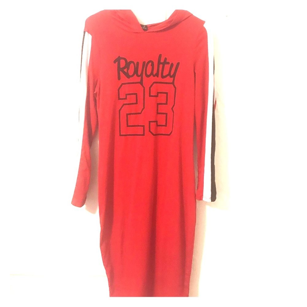 A red dress with a hoodie